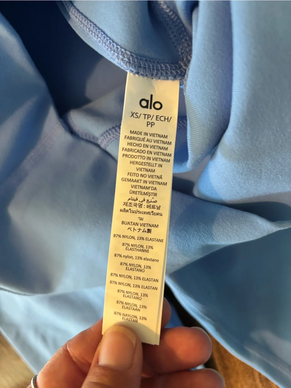 NWT ALO Yoga Splendor Bra & Airbrush Leggings Set XS/XXS (Crystal Clear Blue)